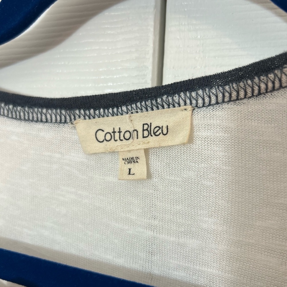 Cotton Bleu Colorblock Long Sleeve Top – Size Large - Picture 4 of 6